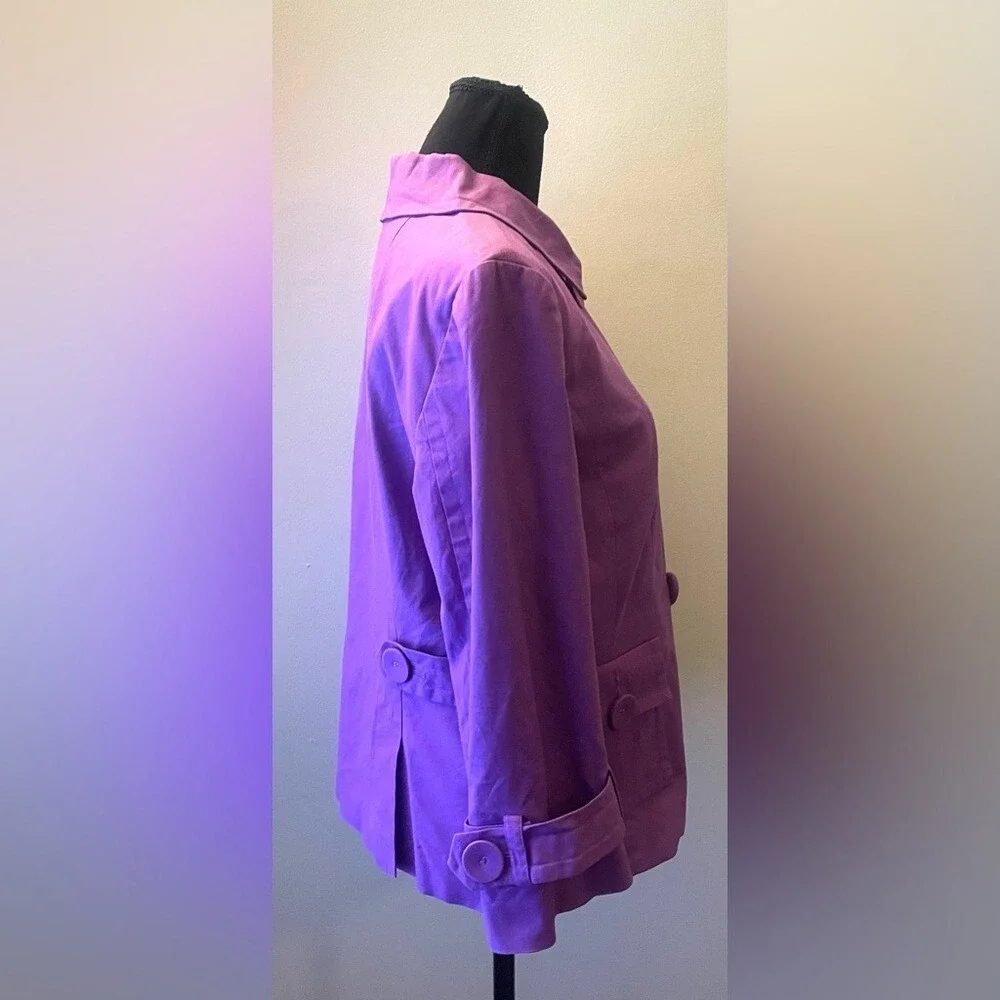 Halogen-Purple Trench Coat with Classic‎ Collar Size L